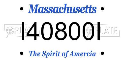 I40800I Massachusetts License Plate