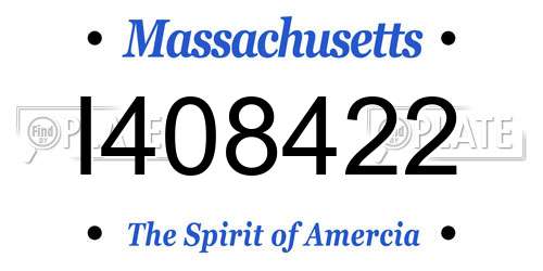 I408422 Massachusetts License Plate