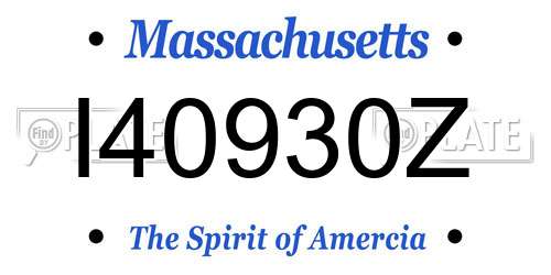 I40930Z Massachusetts License Plate