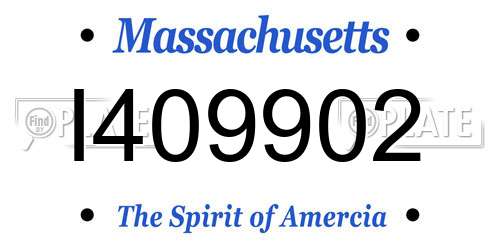 I409902 Massachusetts License Plate