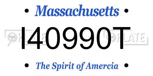 I40990T Massachusetts License Plate