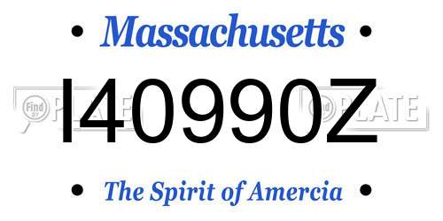I40990Z Massachusetts License Plate