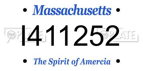 I411252 Massachusetts License Plate