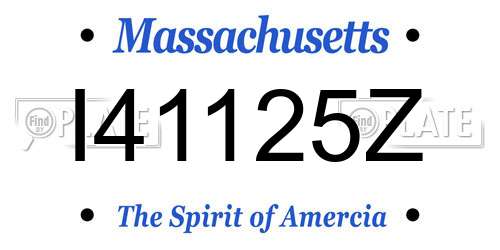 I41125Z Massachusetts License Plate