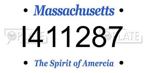 I411287 Massachusetts License Plate
