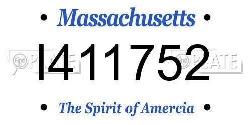 I411752 Massachusetts License Plate
