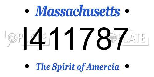 I411787 Massachusetts License Plate