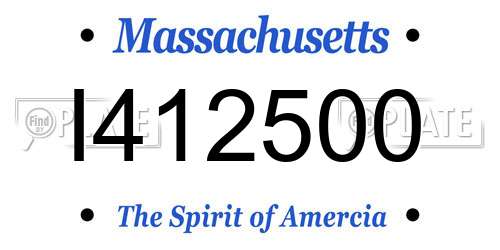 I412500 Massachusetts License Plate
