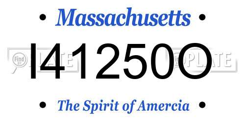 I41250O Massachusetts License Plate