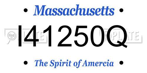 I41250Q Massachusetts License Plate