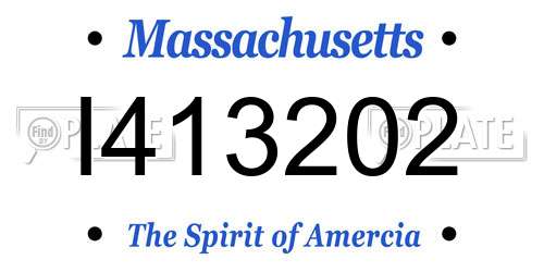 I413202 Massachusetts License Plate