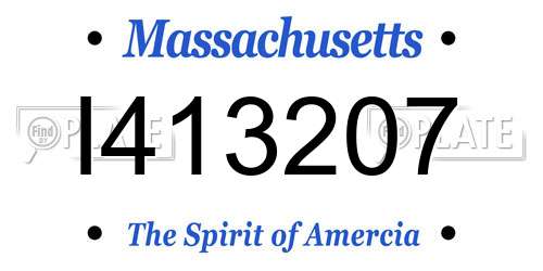 I413207 Massachusetts License Plate