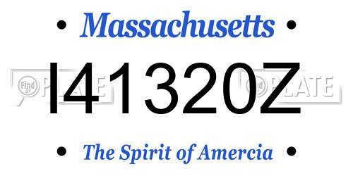 I41320Z Massachusetts License Plate
