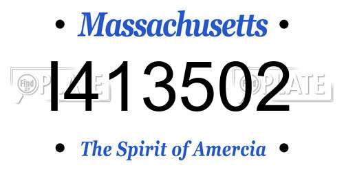 I413502 Massachusetts License Plate