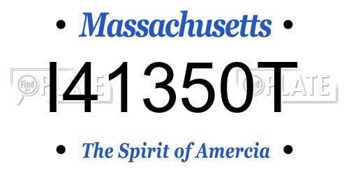 I41350T Massachusetts License Plate