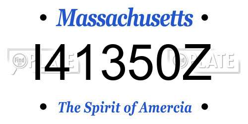 I41350Z Massachusetts License Plate