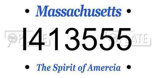 I413555 Massachusetts License Plate