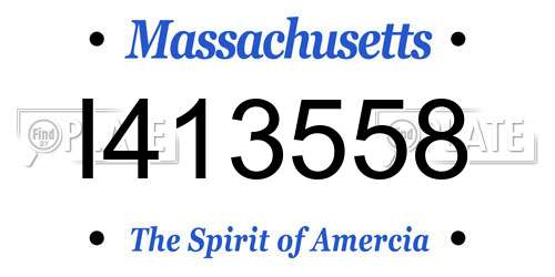 I413558 Massachusetts License Plate