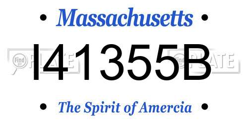 I41355B Massachusetts License Plate