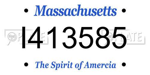 I413585 Massachusetts License Plate