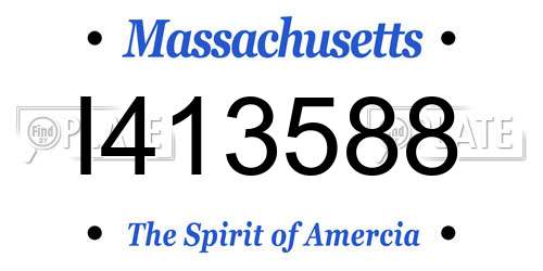 I413588 Massachusetts License Plate