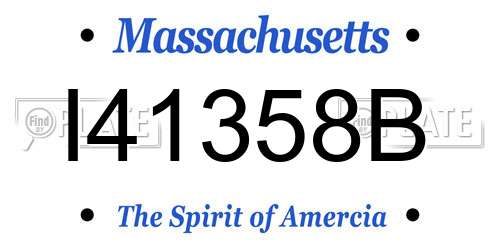 I41358B Massachusetts License Plate
