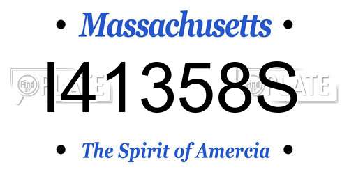 I41358S Massachusetts License Plate