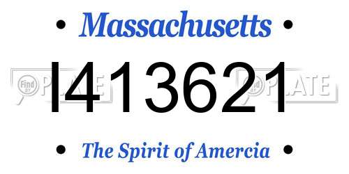 I413621 Massachusetts License Plate