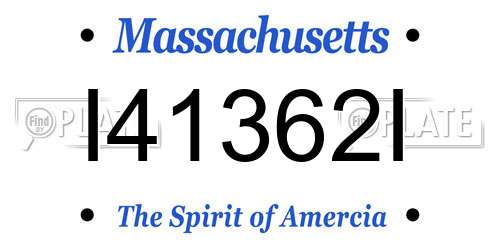 I41362I Massachusetts License Plate