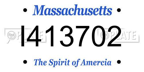 I413702 Massachusetts License Plate