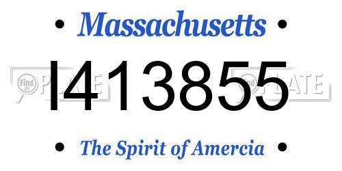I413855 Massachusetts License Plate