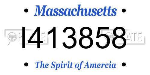 I413858 Massachusetts License Plate