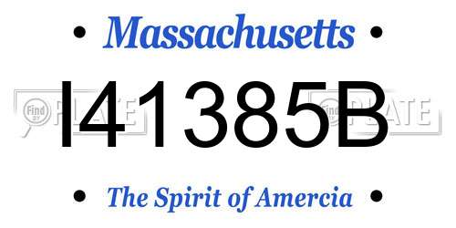 I41385B Massachusetts License Plate