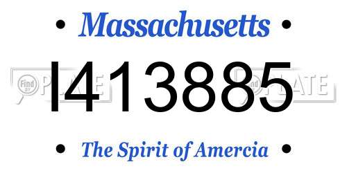 I413885 Massachusetts License Plate