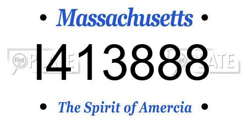 I413888 Massachusetts License Plate