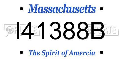 I41388B Massachusetts License Plate