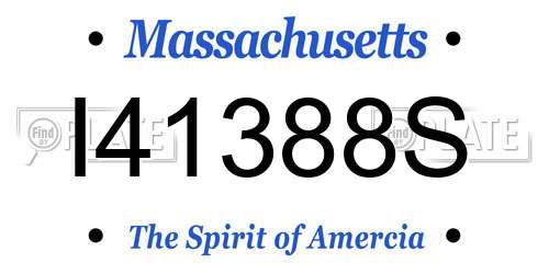 I41388S Massachusetts License Plate