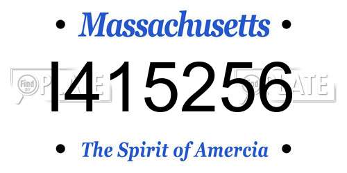I415256 Massachusetts License Plate