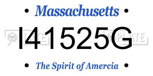 I41525G Massachusetts License Plate