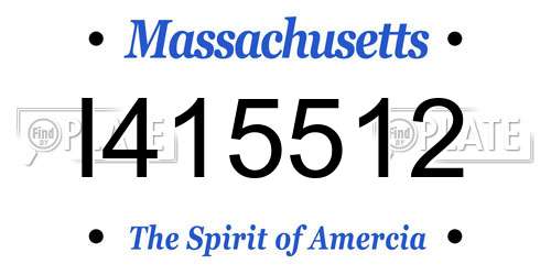 I415512 Massachusetts License Plate