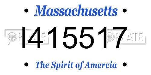 I415517 Massachusetts License Plate