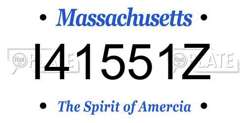 I41551Z Massachusetts License Plate
