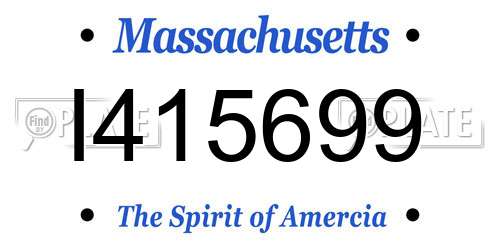 I415699 Massachusetts License Plate