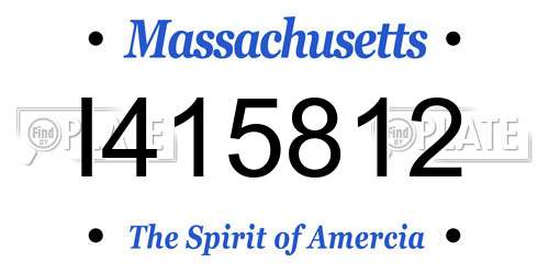I415812 Massachusetts License Plate