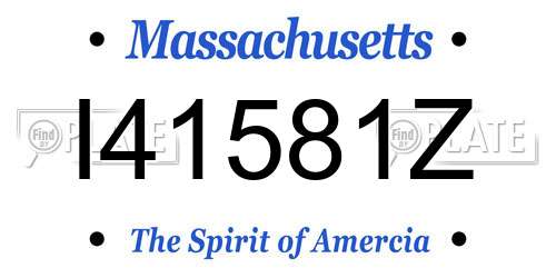 I41581Z Massachusetts License Plate