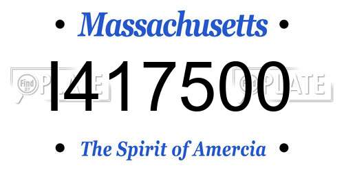 I417500 Massachusetts License Plate