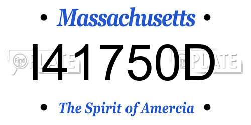 I41750D Massachusetts License Plate