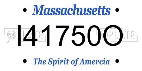 I41750O Massachusetts License Plate
