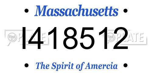 I418512 Massachusetts License Plate
