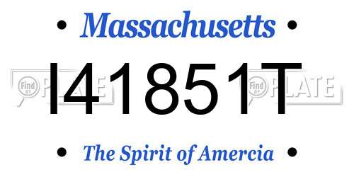 I41851T Massachusetts License Plate